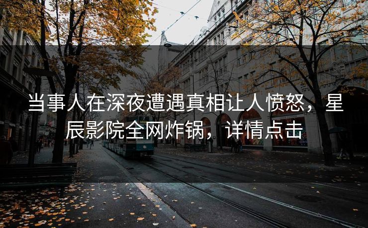 当事人在深夜遭遇真相让人愤怒，星辰影院全网炸锅，详情点击