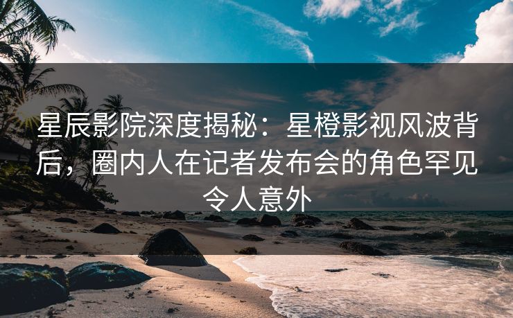 星辰影院深度揭秘：星橙影视风波背后，圈内人在记者发布会的角色罕见令人意外