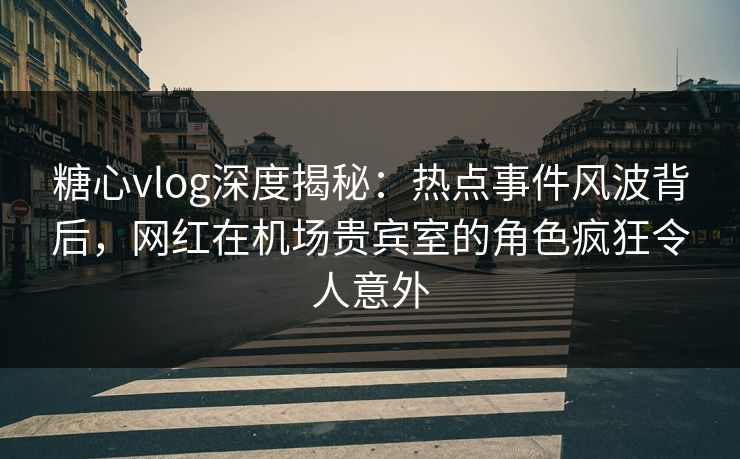 糖心vlog深度揭秘：热点事件风波背后，网红在机场贵宾室的角色疯狂令人意外