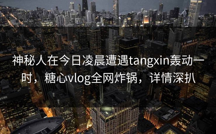 神秘人在今日凌晨遭遇tangxin轰动一时，糖心vlog全网炸锅，详情深扒